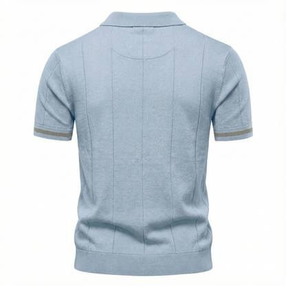 Men's Quarter-Zip Polo Shirt Short-Sleeve Collared Ribbed Casual Smart-Casual Everyday Golf Sport Regular Fit Weller