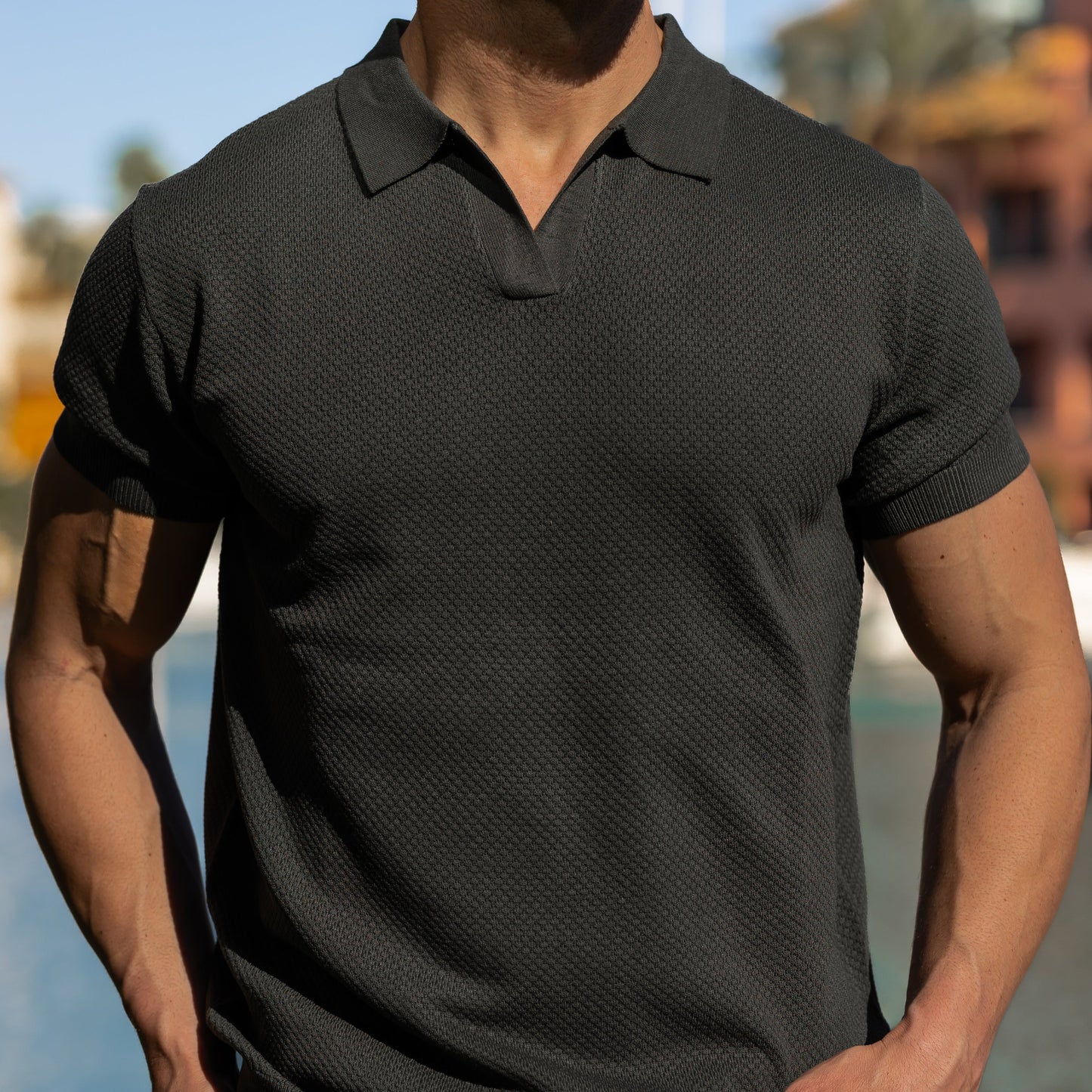 Men's Mesh Polo Shirt Short-Sleeve Collared Breathable Textured Casual Smart-Casual Everyday Golf Sport Regular Fit Osgood