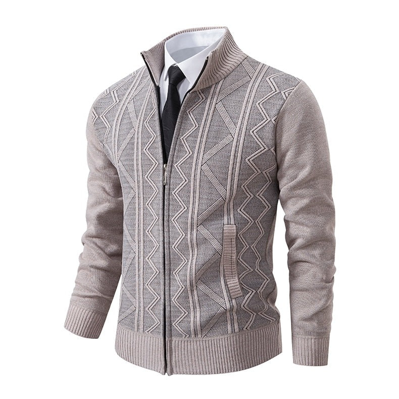 Men's Chunky Cable Knit Cardigan Long Sleeve Open Front Cosy Layering