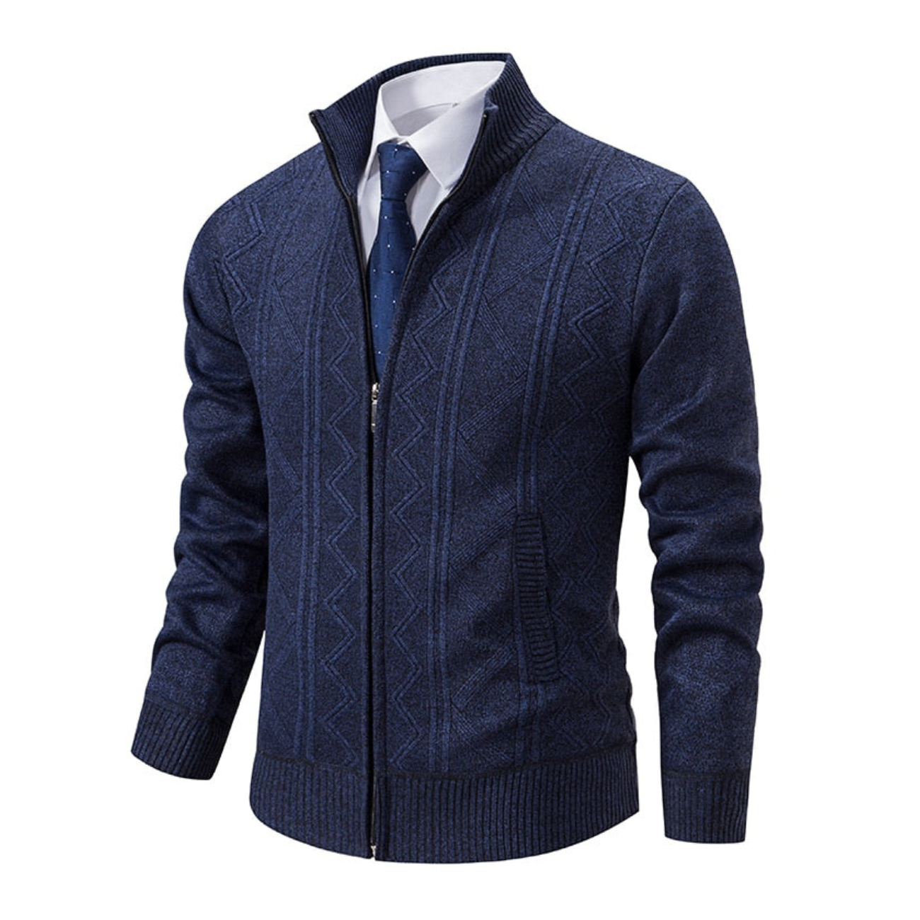 Men's Chunky Cable Knit Cardigan Long Sleeve Open Front Cosy Layering