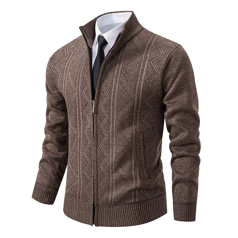 Men's Chunky Cable Knit Cardigan Long Sleeve Open Front Cosy Layering