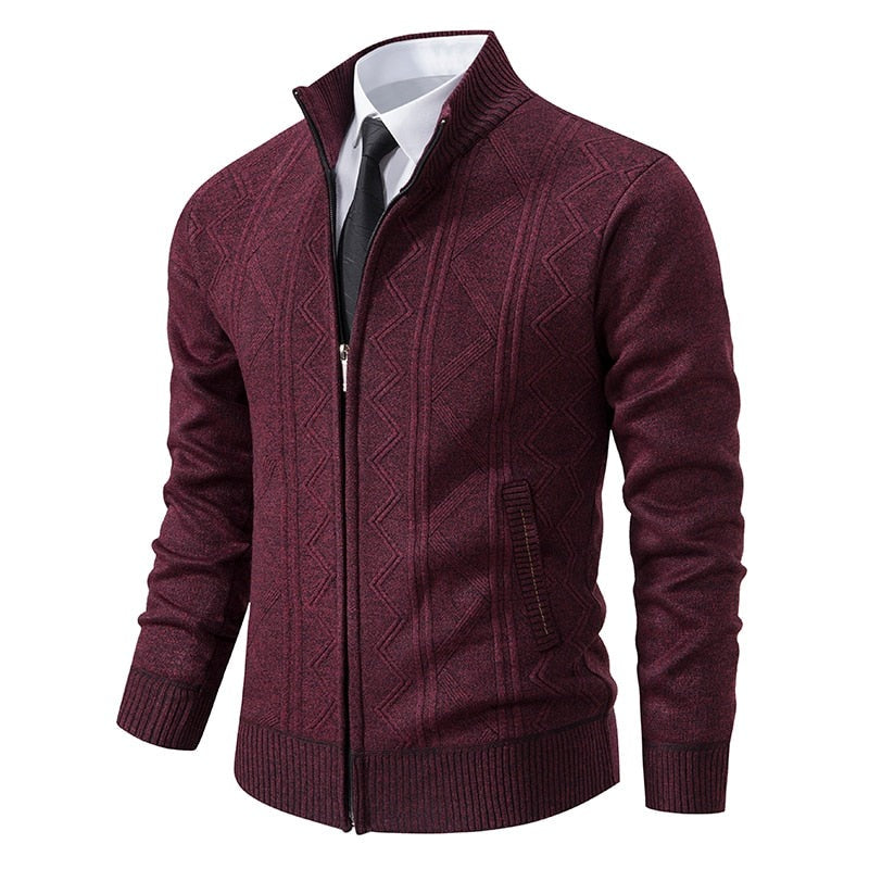 Men's Chunky Cable Knit Cardigan Long Sleeve Open Front Cosy Layering
