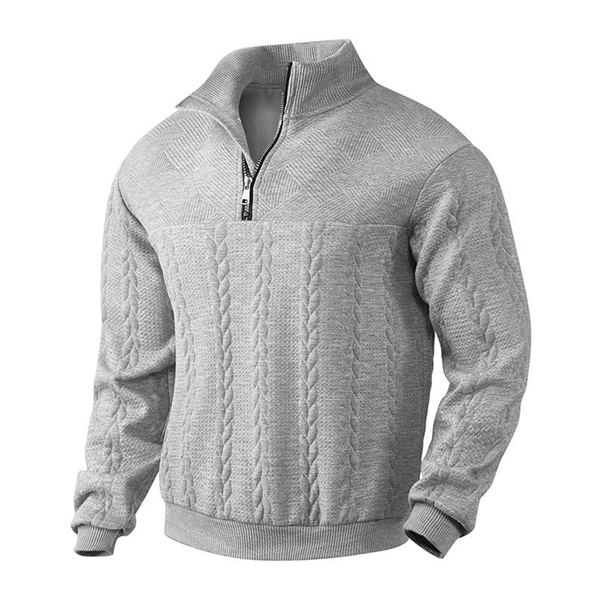 Men's Casual Half Zip Jumper Relaxed Fit Long Sleeve Versatile Everyday Wear