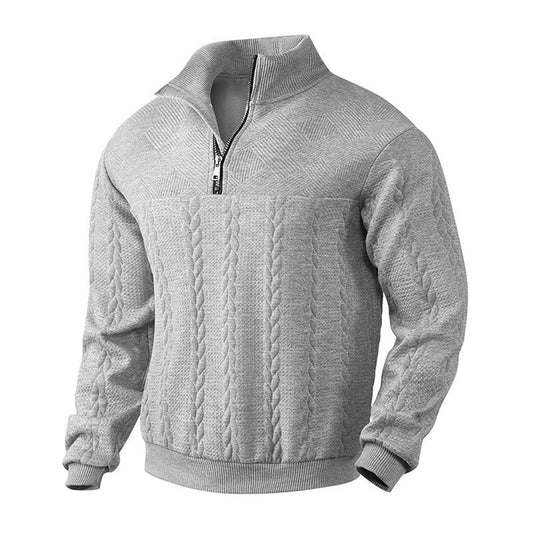 Men's Casual Half Zip Jumper Relaxed Fit Long Sleeve Versatile Everyday Wear