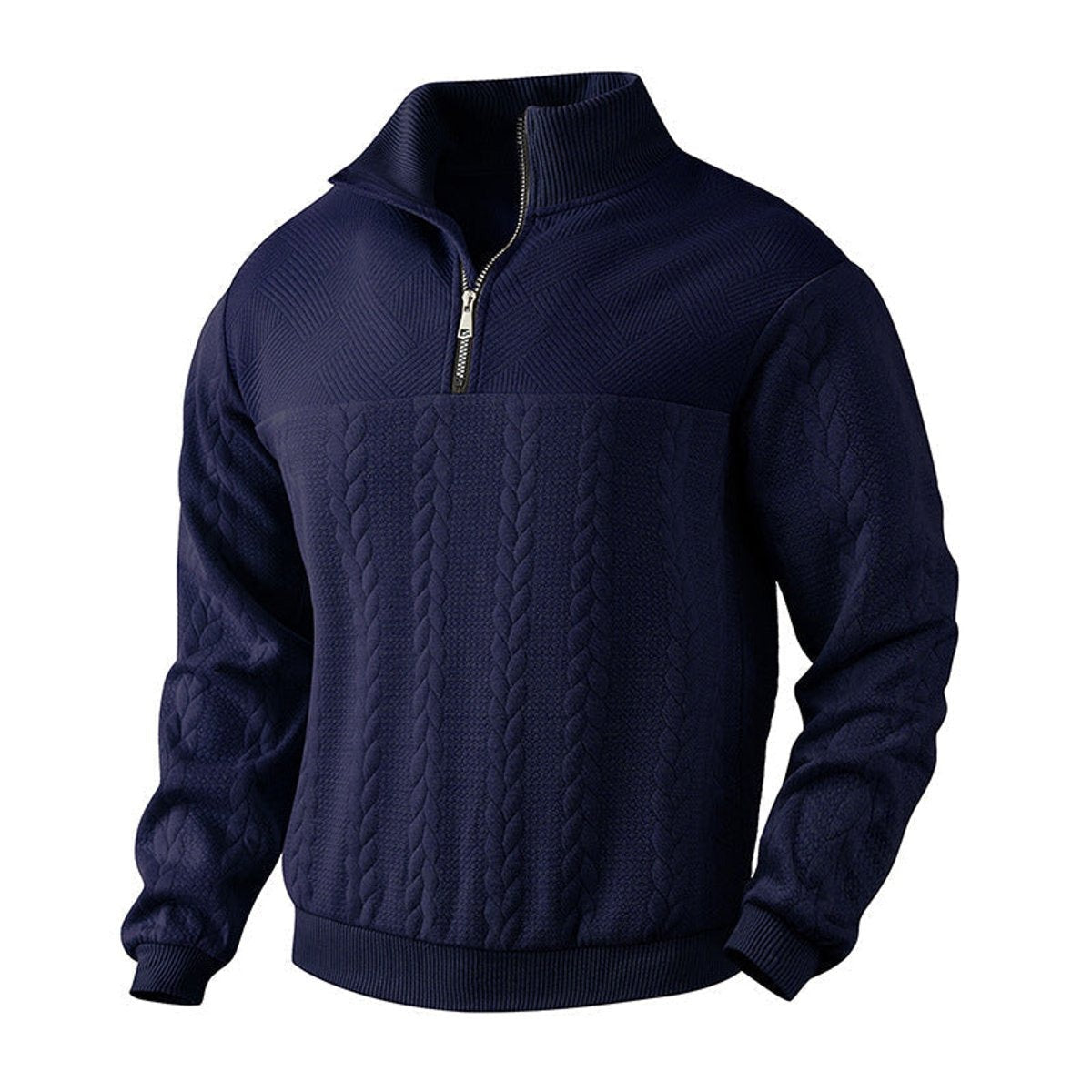 Men's Casual Half Zip Jumper Relaxed Fit Long Sleeve Versatile Everyday Wear