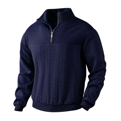 Men's Casual Half Zip Jumper Relaxed Fit Long Sleeve Versatile Everyday Wear