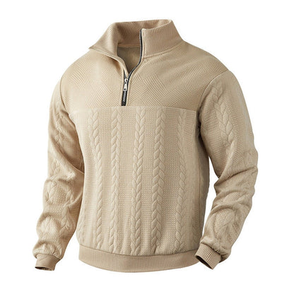 Men's Casual Half Zip Jumper Relaxed Fit Long Sleeve Versatile Everyday Wear
