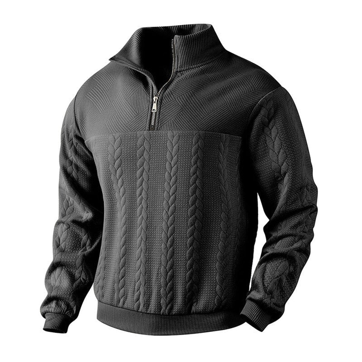 Men's Casual Half Zip Jumper Relaxed Fit Long Sleeve Versatile Everyday Wear