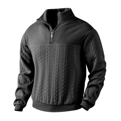 Men's Casual Half Zip Jumper Relaxed Fit Long Sleeve Versatile Everyday Wear
