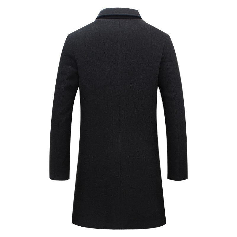 Men's Winter Trench Coat Long Sleeve Double-Breasted Stylish Cold Weather