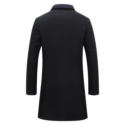 Men's Winter Trench Coat Long Sleeve Double-Breasted Stylish Cold Weather