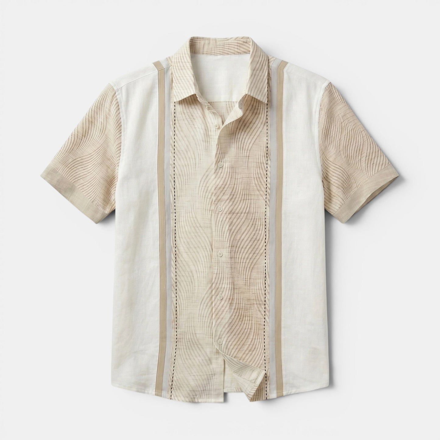 Men's Geometric Print Shirt Short-Sleeve Button-Up Collared Casual Holiday Beach Smart-Casual Party Xavier