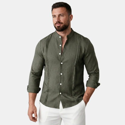Men's Casual Shirt Long-Sleeve Button-Front Collared Smart-Casual Office Everyday Relaxed Fit Harvey
