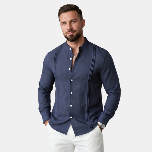 Men's Casual Shirt Long-Sleeve Button-Front Collared Smart-Casual Office Everyday Relaxed Fit Harvey