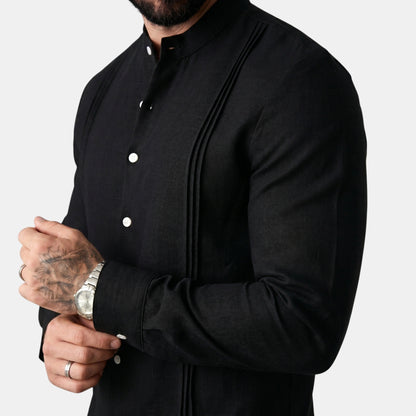 Men's Casual Shirt Long-Sleeve Button-Front Collared Smart-Casual Office Everyday Relaxed Fit Harvey
