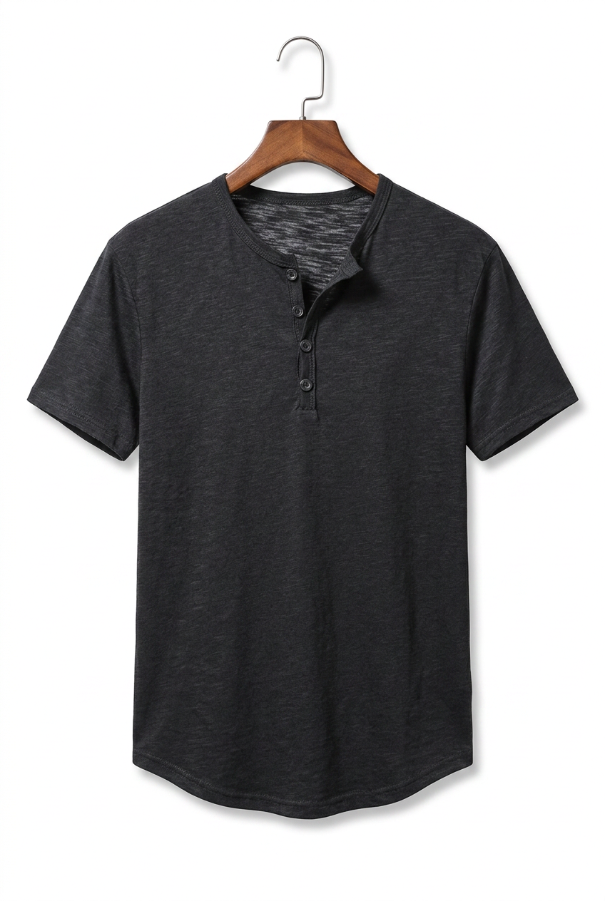 Men's Henley Shirt Short-Sleeve Button Placket Slim Fit Casual Smart-Casual Everyday Layering Relaxed Versatile Marden