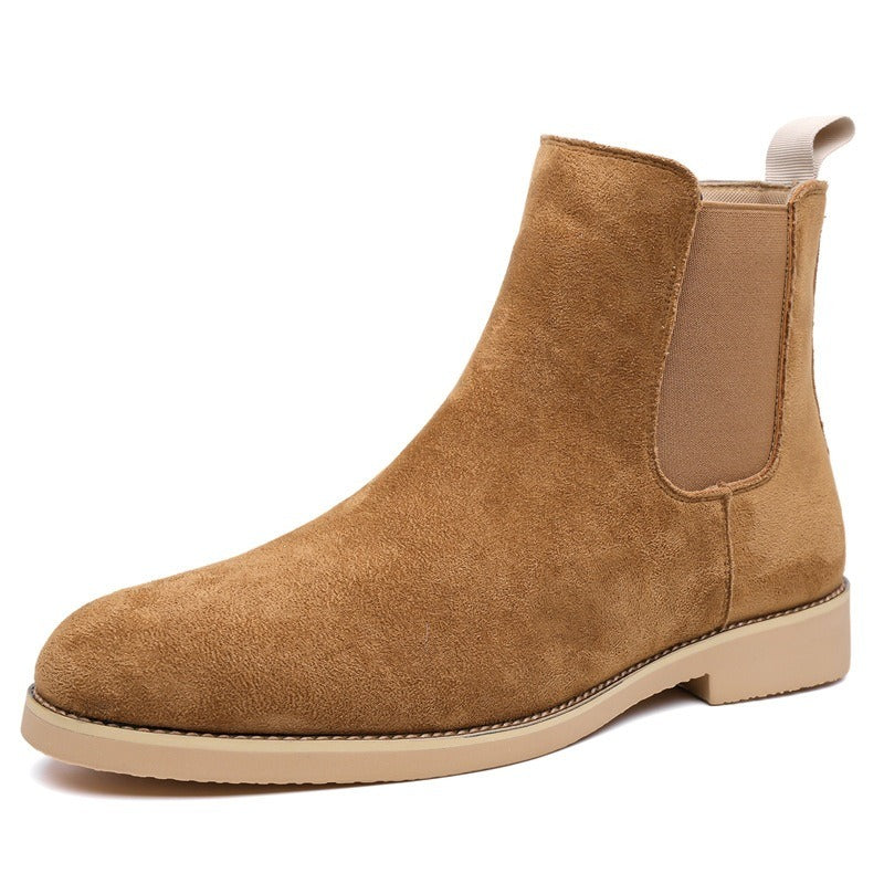 Men's Suede Chelsea Boots Slip-On Elastic Gusset Ankle Round Toe Smart-Casual Office Everyday Leather Look Ashby