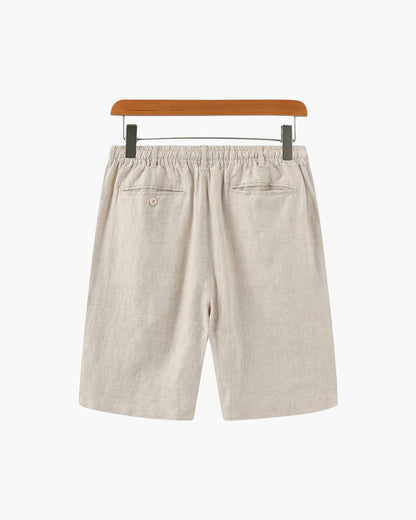 Men's Linen Shorts Straight Fit Drawstring Elastic Waist Breathable Casual Beach Holiday Everyday Thorne