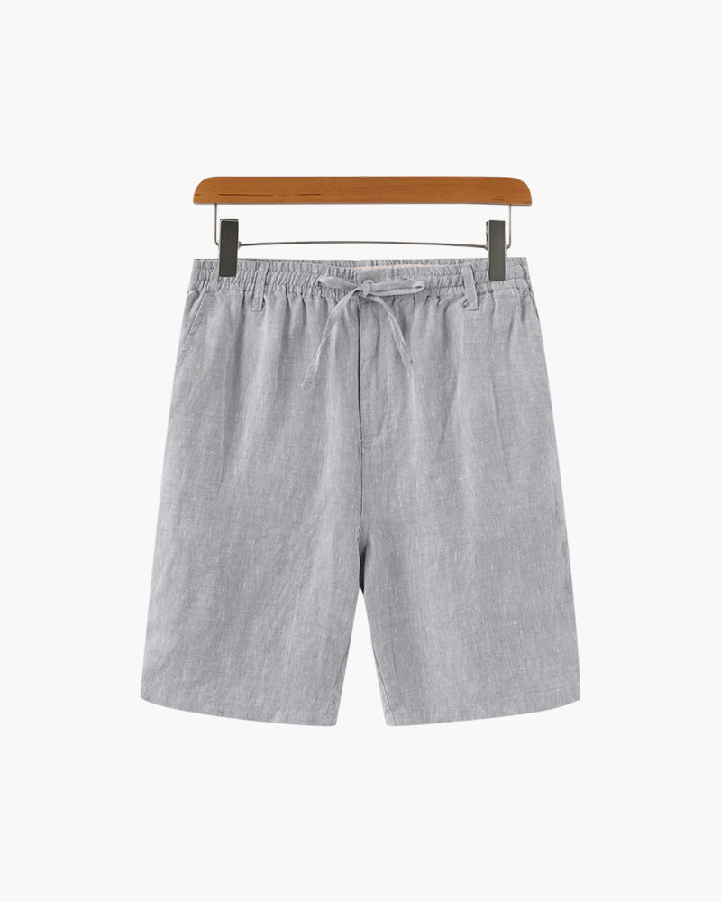 Men's Linen Shorts Straight Fit Drawstring Elastic Waist Breathable Casual Beach Holiday Everyday Thorne