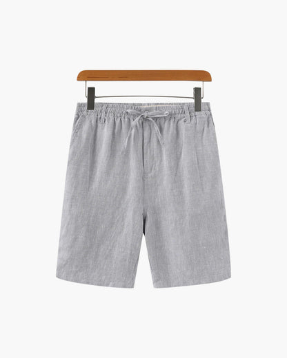Men's Linen Shorts Straight Fit Drawstring Elastic Waist Breathable Casual Beach Holiday Everyday Thorne