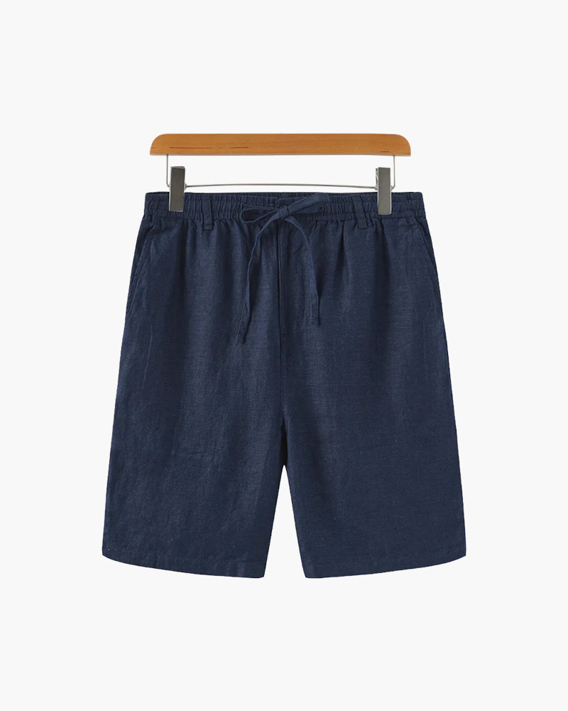Men's Linen Shorts Straight Fit Drawstring Elastic Waist Breathable Casual Beach Holiday Everyday Thorne