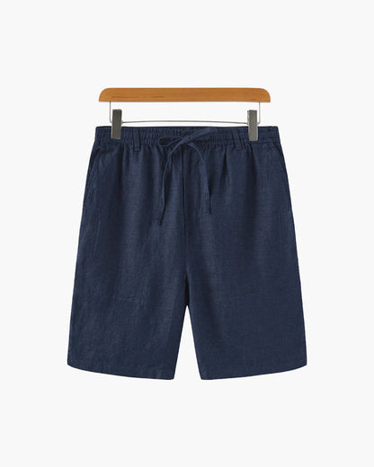 Men's Linen Shorts Straight Fit Drawstring Elastic Waist Breathable Casual Beach Holiday Everyday Thorne