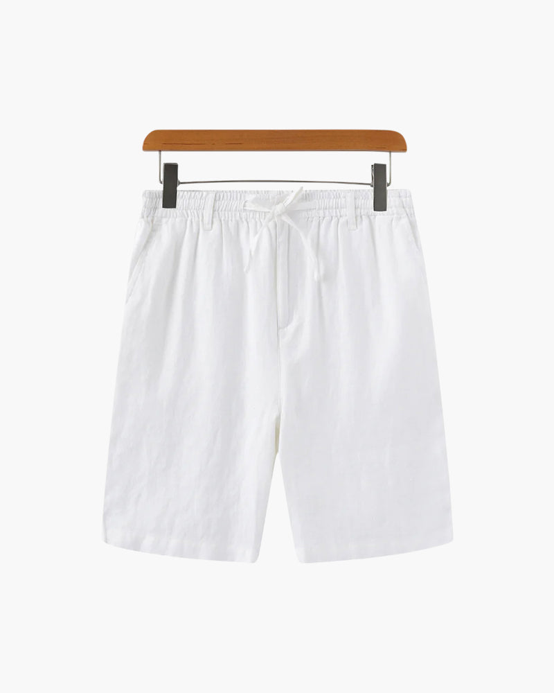 Men's Linen Shorts Straight Fit Drawstring Elastic Waist Breathable Casual Beach Holiday Everyday Thorne