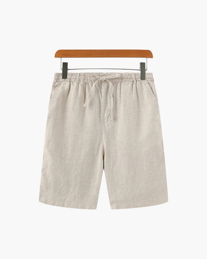 Men's Linen Shorts Straight Fit Drawstring Elastic Waist Breathable Casual Beach Holiday Everyday Thorne