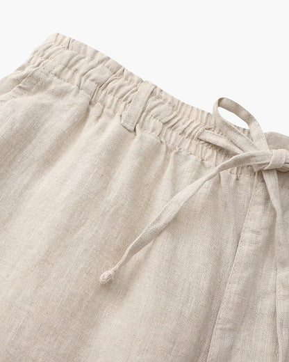 Men's Linen Shorts Straight Fit Drawstring Elastic Waist Breathable Casual Beach Holiday Everyday Thorne