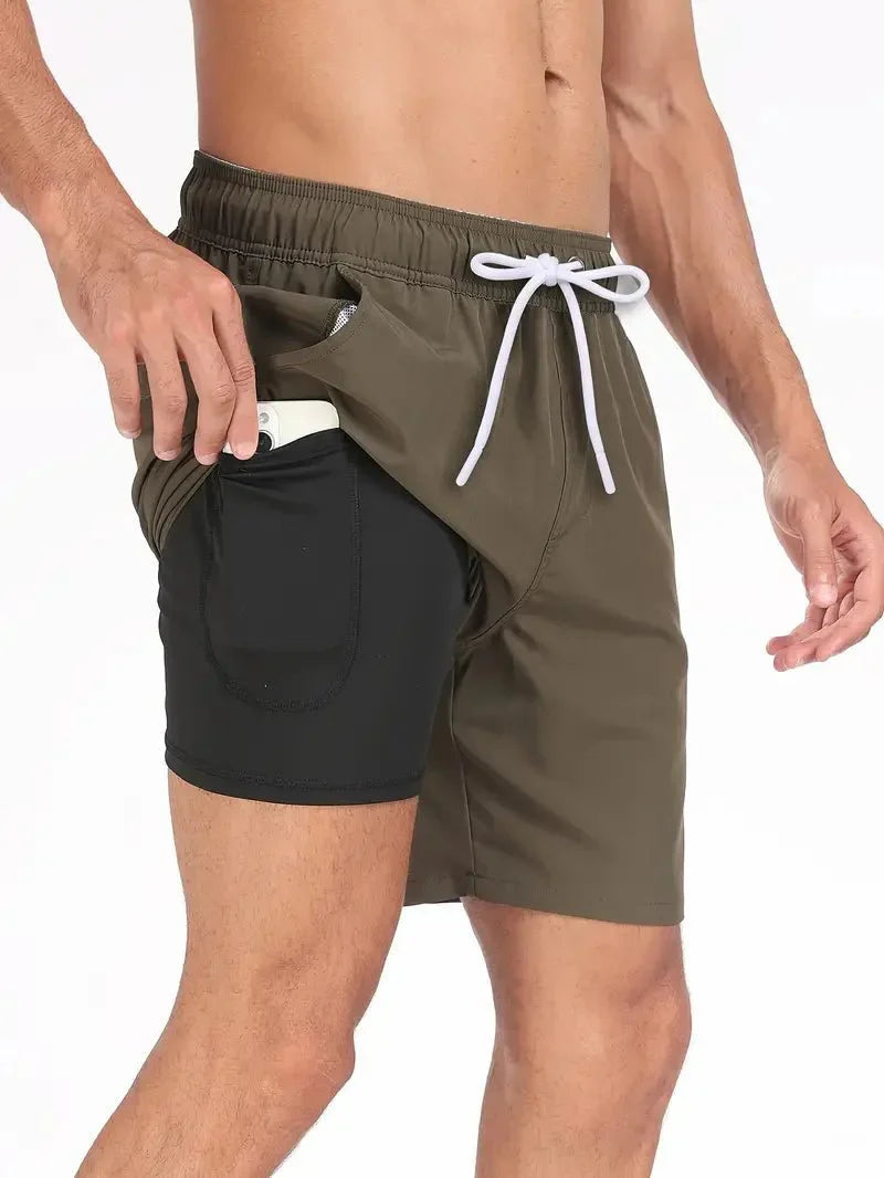 Men's Swim Shorts Quick-Dry Drawstring Mesh Lined Elastic Waist Beach Pool Holiday Everyday Casual Versatile Coby