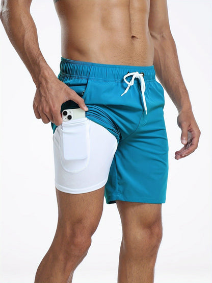Men's Swim Shorts Quick-Dry Drawstring Mesh Lined Elastic Waist Beach Pool Holiday Everyday Casual Versatile Coby