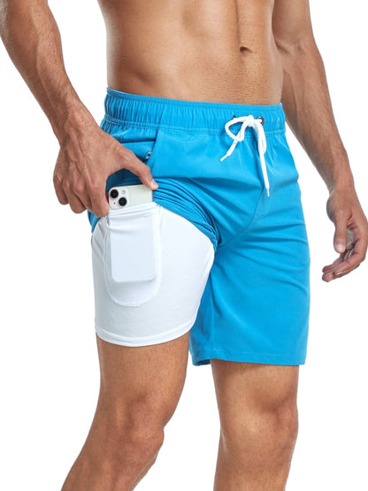 Men's Swim Shorts Quick-Dry Drawstring Mesh Lined Elastic Waist Beach Pool Holiday Everyday Casual Versatile Coby