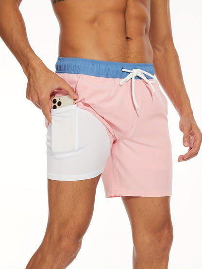 Men's Swim Shorts Quick-Dry Drawstring Mesh Lined Elastic Waist Beach Pool Holiday Everyday Casual Versatile Coby