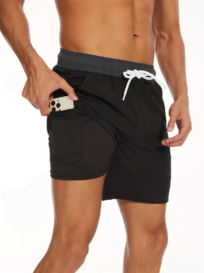 Men's Swim Shorts Quick-Dry Drawstring Mesh Lined Elastic Waist Beach Pool Holiday Everyday Casual Versatile Coby