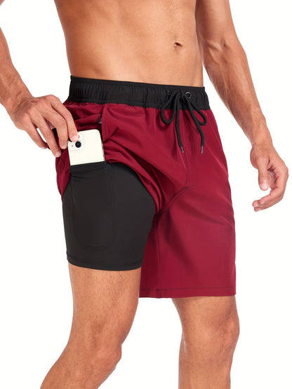 Men's Swim Shorts Quick-Dry Drawstring Mesh Lined Elastic Waist Beach Pool Holiday Everyday Casual Versatile Coby