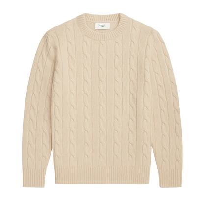Men's Cable Knit Sweater Regular Fit Long Sleeve Crew Neck Casual Everyday