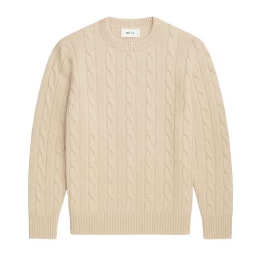 Men's Cable Knit Sweater Regular Fit Long Sleeve Crew Neck Casual Everyday