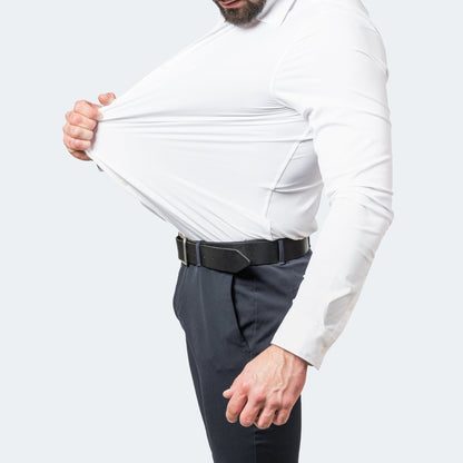 Men's Performance Shirt Non-Iron Ultra-Stretch Long-Sleeve Button-Up Collared Smart-Casual Office Business Everyday