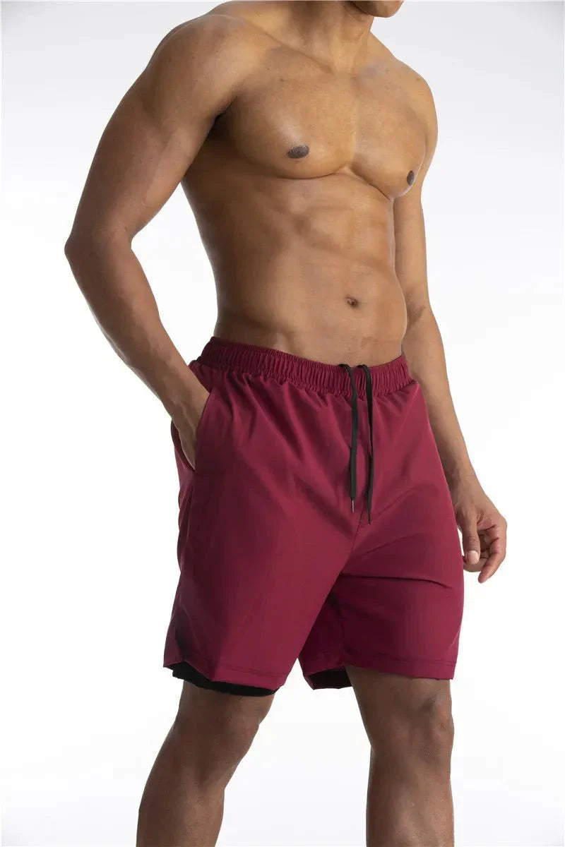 Men's Active Shorts Functional Quick-Dry Elastic Waist Drawstring Mesh Sport Gym Training Running Everyday Athletic Flint