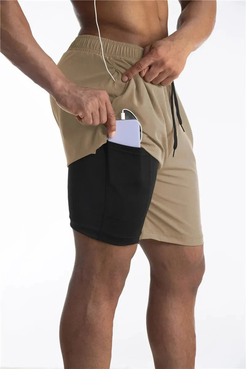 Men's Active Shorts Functional Quick-Dry Elastic Waist Drawstring Mesh Sport Gym Training Running Everyday Athletic Flint
