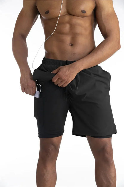 Men's Active Shorts Functional Quick-Dry Elastic Waist Drawstring Mesh Sport Gym Training Running Everyday Athletic Flint