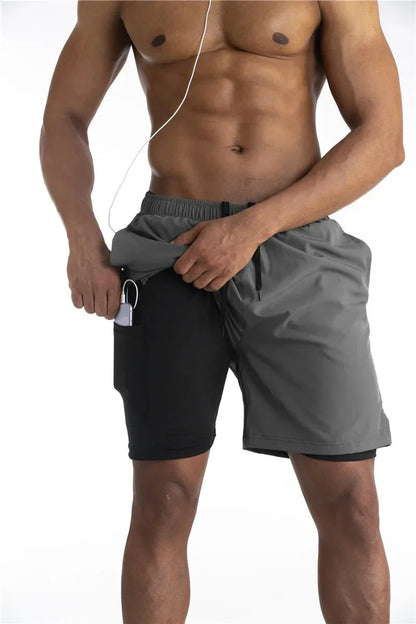Men's Active Shorts Functional Quick-Dry Elastic Waist Drawstring Mesh Sport Gym Training Running Everyday Athletic Flint