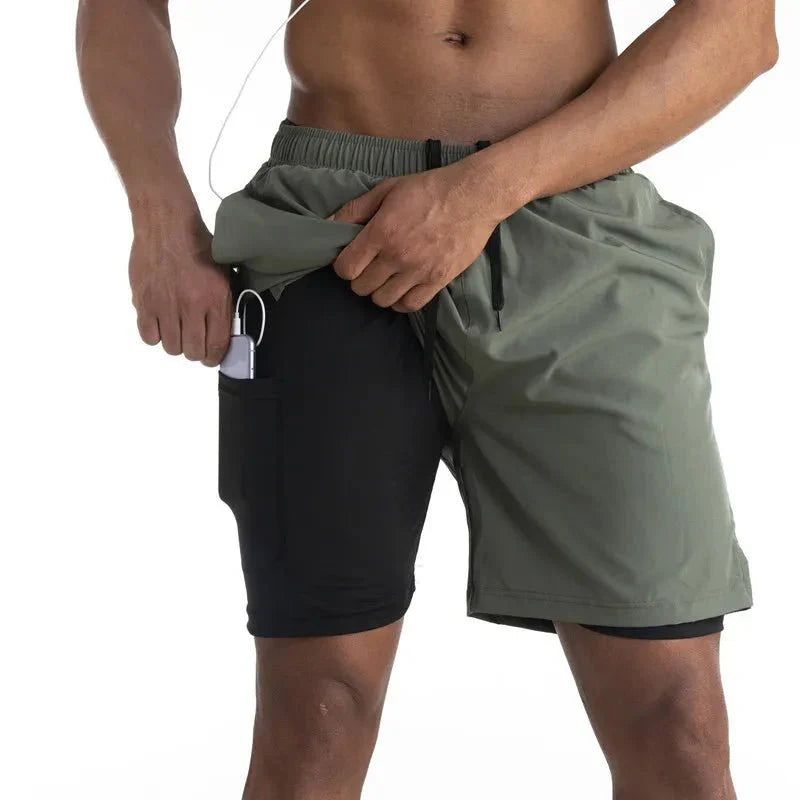 Men's Active Shorts Functional Quick-Dry Elastic Waist Drawstring Mesh Sport Gym Training Running Everyday Athletic Flint
