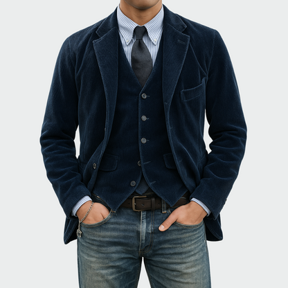 Men's Blazer Set Two-Piece Tailored Modern Smart-Casual Formal Wedding Business Occasion Everyday Elegant