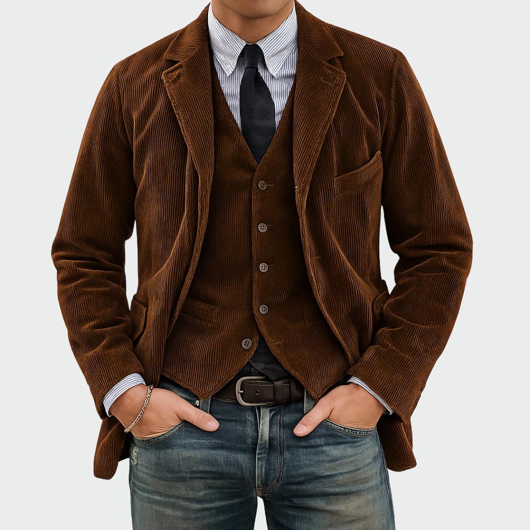 Men's Blazer Set Two-Piece Tailored Modern Smart-Casual Formal Wedding Business Occasion Everyday Elegant