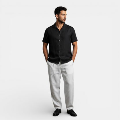 Men's Short-Sleeve Shirt Button-Up Collared Casual Holiday Beach Smart-Casual Relaxed Fit Everyday Crawford
