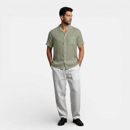 Men's Short-Sleeve Shirt Button-Up Collared Casual Holiday Beach Smart-Casual Relaxed Fit Everyday Crawford