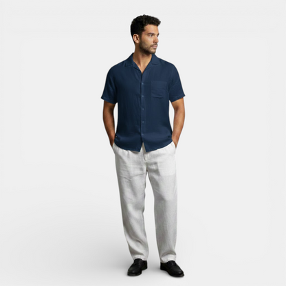 Men's Short-Sleeve Shirt Button-Up Collared Casual Holiday Beach Smart-Casual Relaxed Fit Everyday Crawford