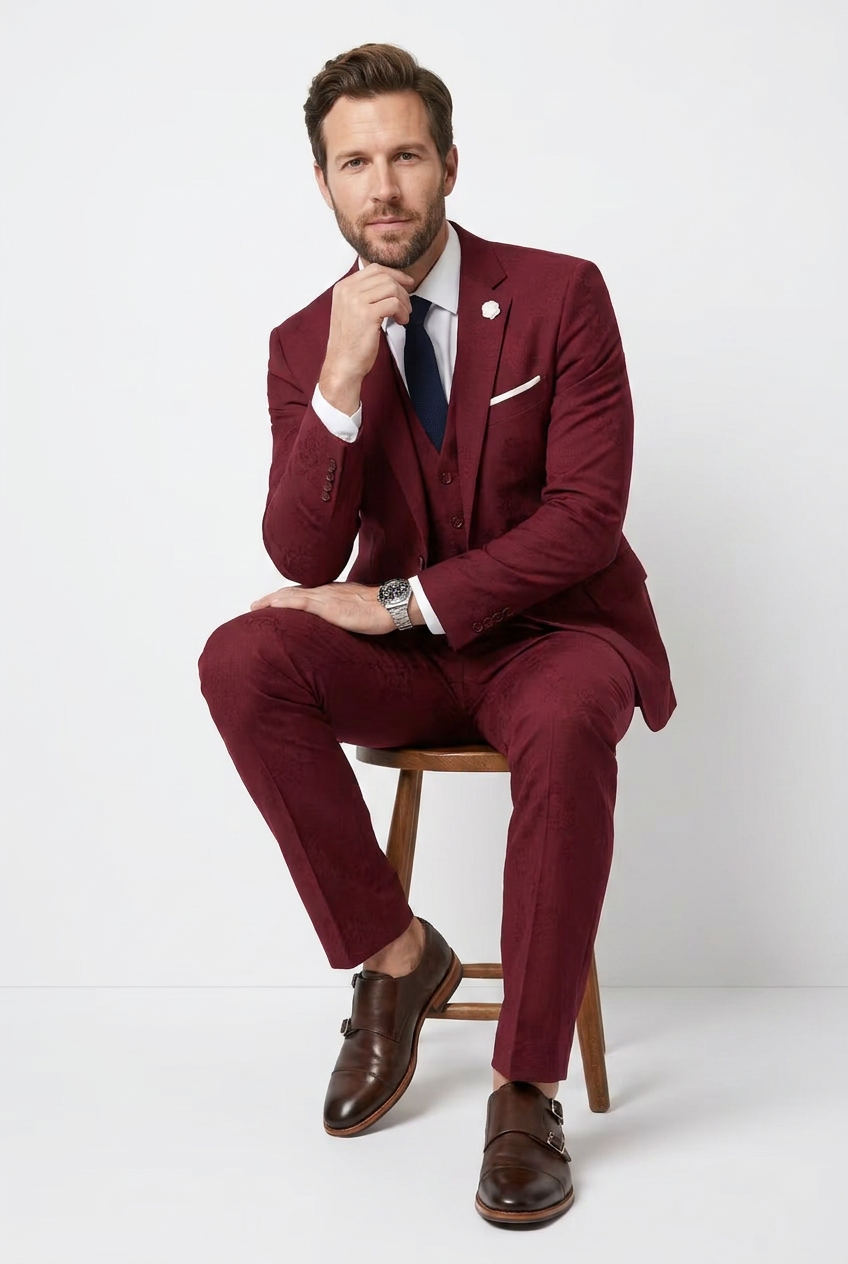 Men's Suit Set Tailored Slim Fit Blazer & Trousers Two-Piece Formal Wedding Business Occasion Classic Elegant Ashworth