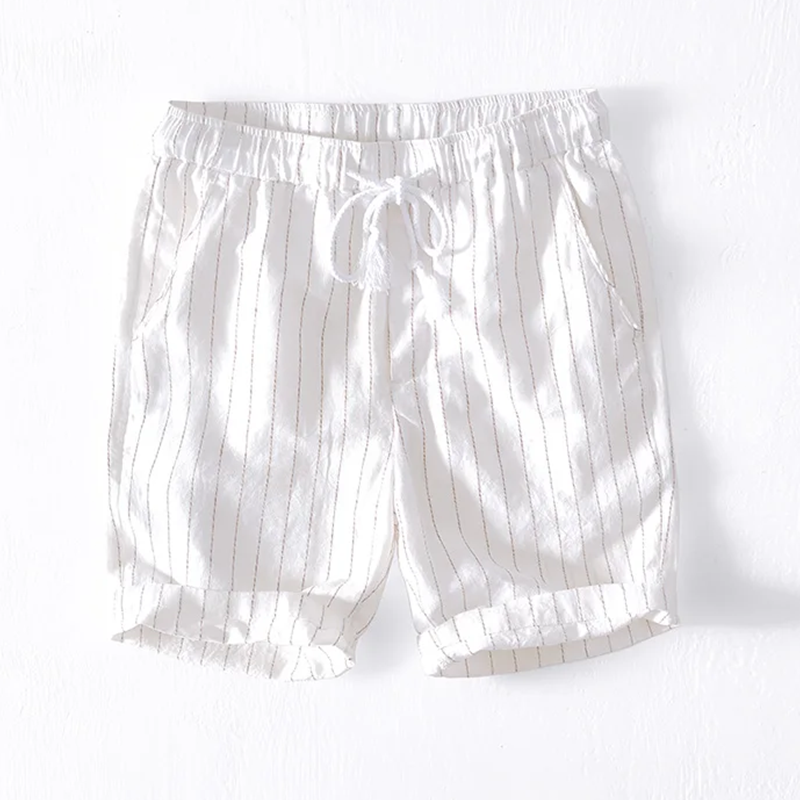 Men's Linen Shorts Drawstring Elastic Waist Relaxed Fit Breathable Casual Beach Holiday Everyday Loungewear Reed